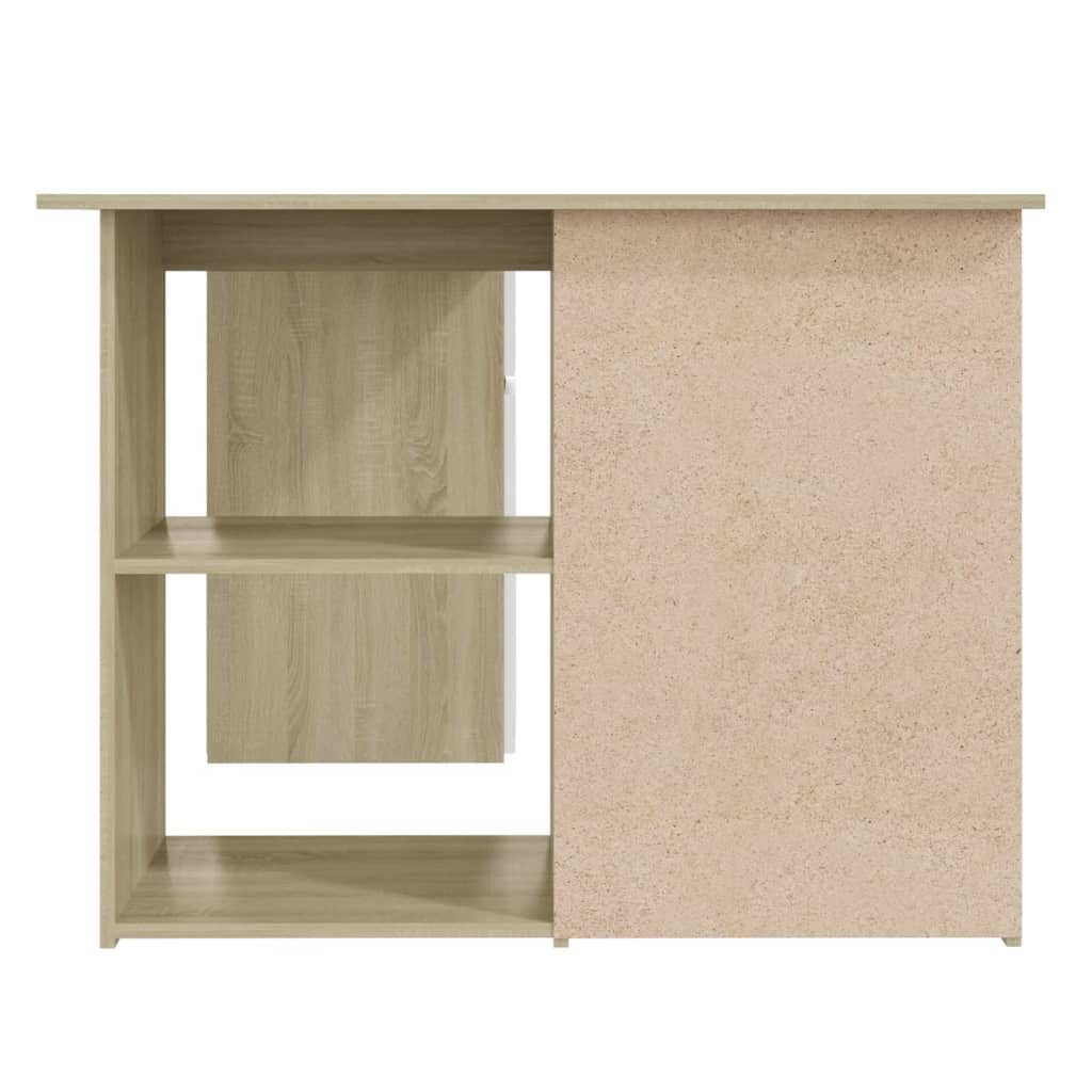Eckschreibtisch Weiß Sonoma-Eiche 145x100x76 cm Holzwerkstoff