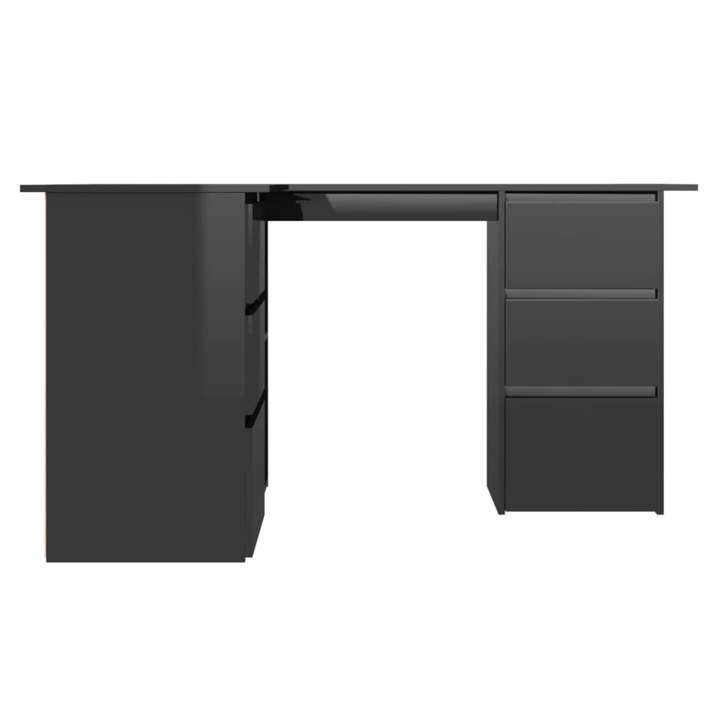 Eckschreibtisch Hochglanz-Schwarz 145x100x76 cm Holzwerkstoff