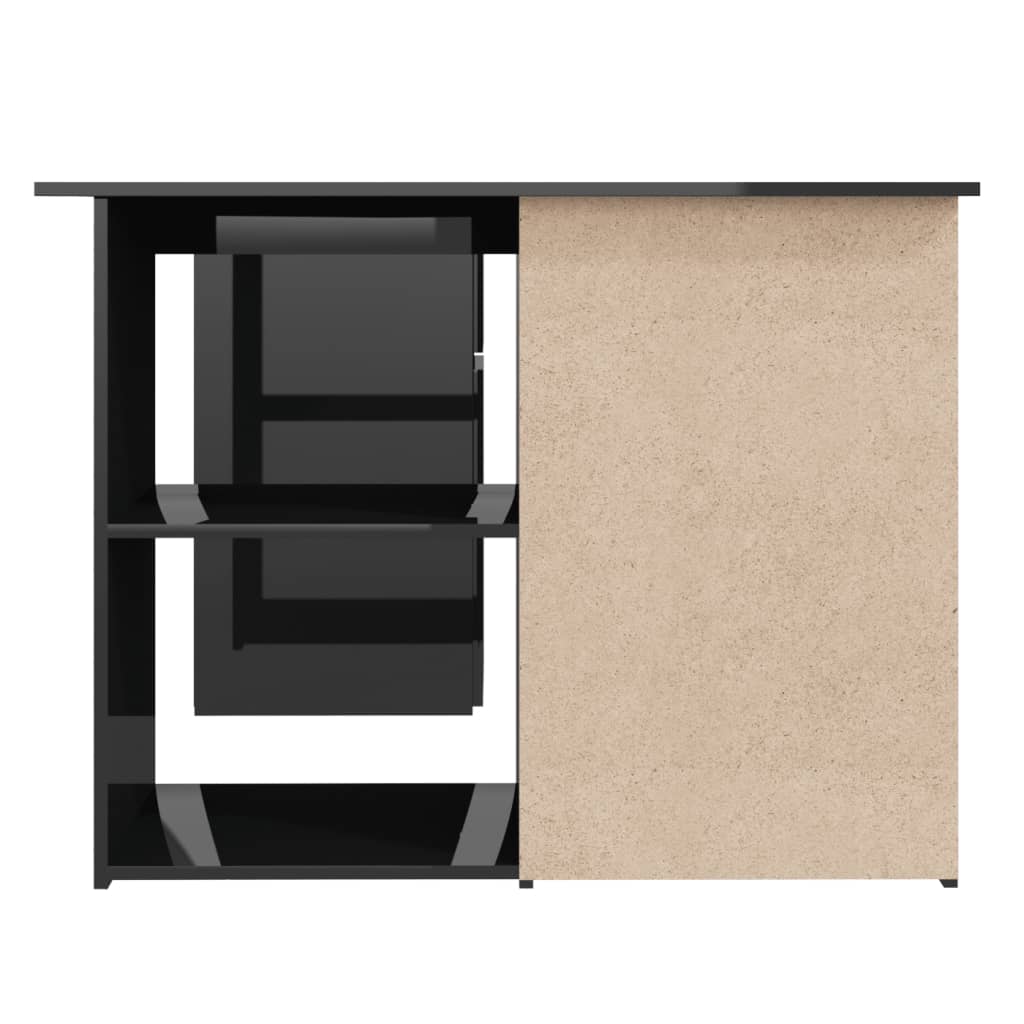 Eckschreibtisch Hochglanz-Schwarz 145x100x76 cm Holzwerkstoff