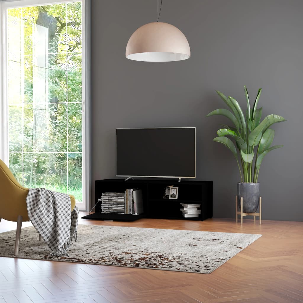 Meuble TV noir 120x34x37 cm en bois