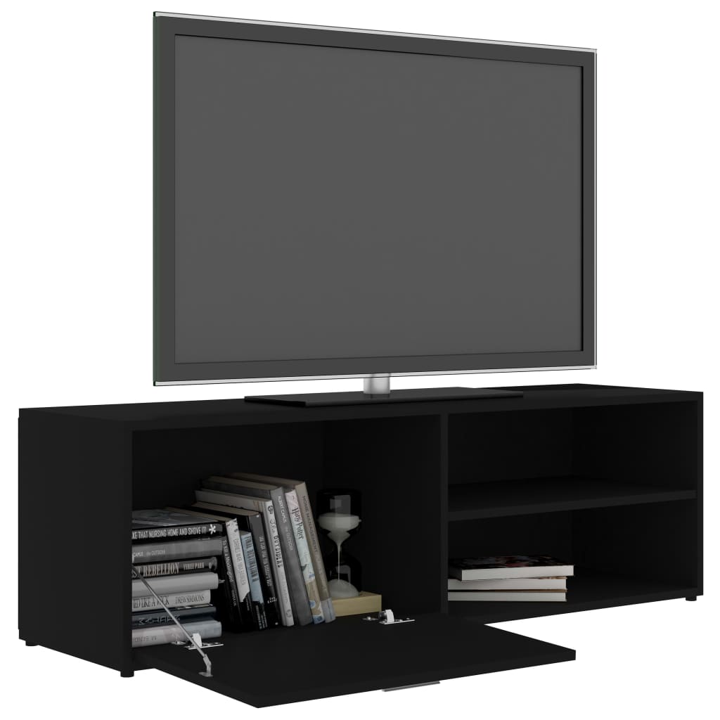 Meuble TV noir 120x34x37 cm en bois