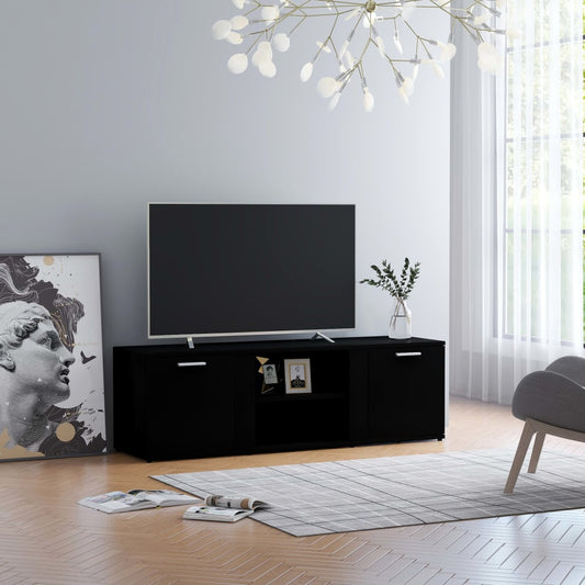 Meuble TV noir 120x34x37 cm en bois