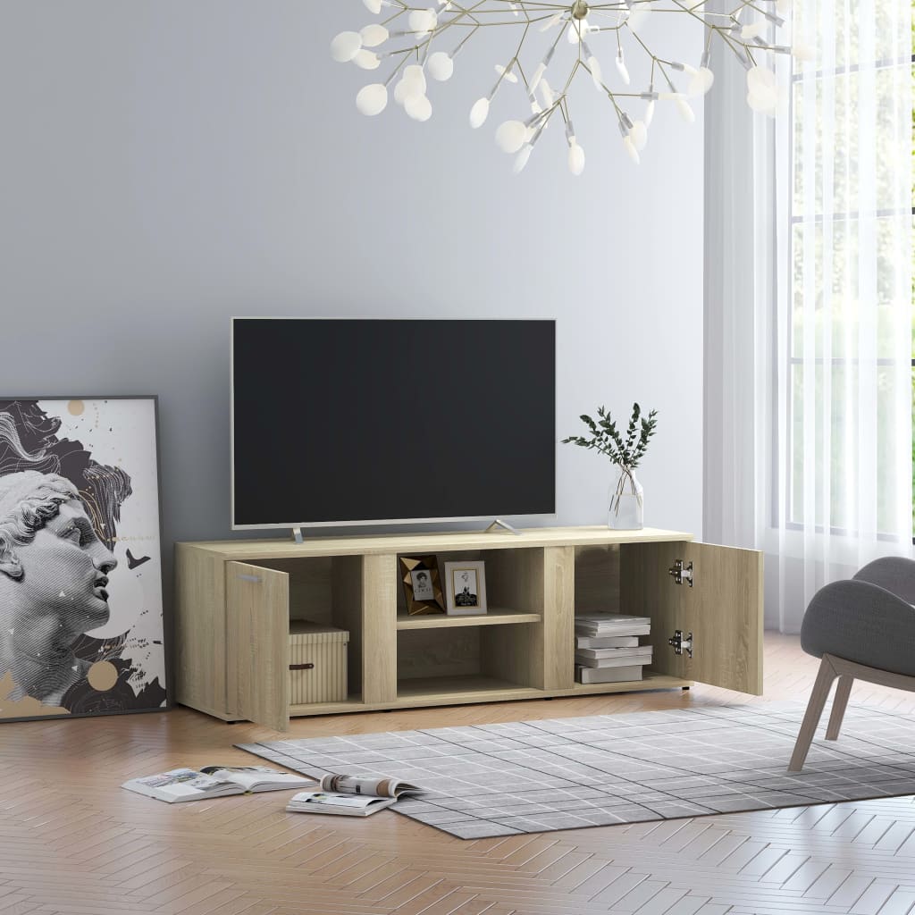 Meuble TV chêne Sonoma 120x34x37 cm matériau bois