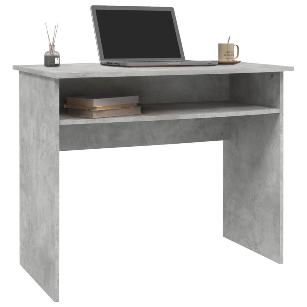 Desk Concrete Grey 90x50x74 cm Wood Material