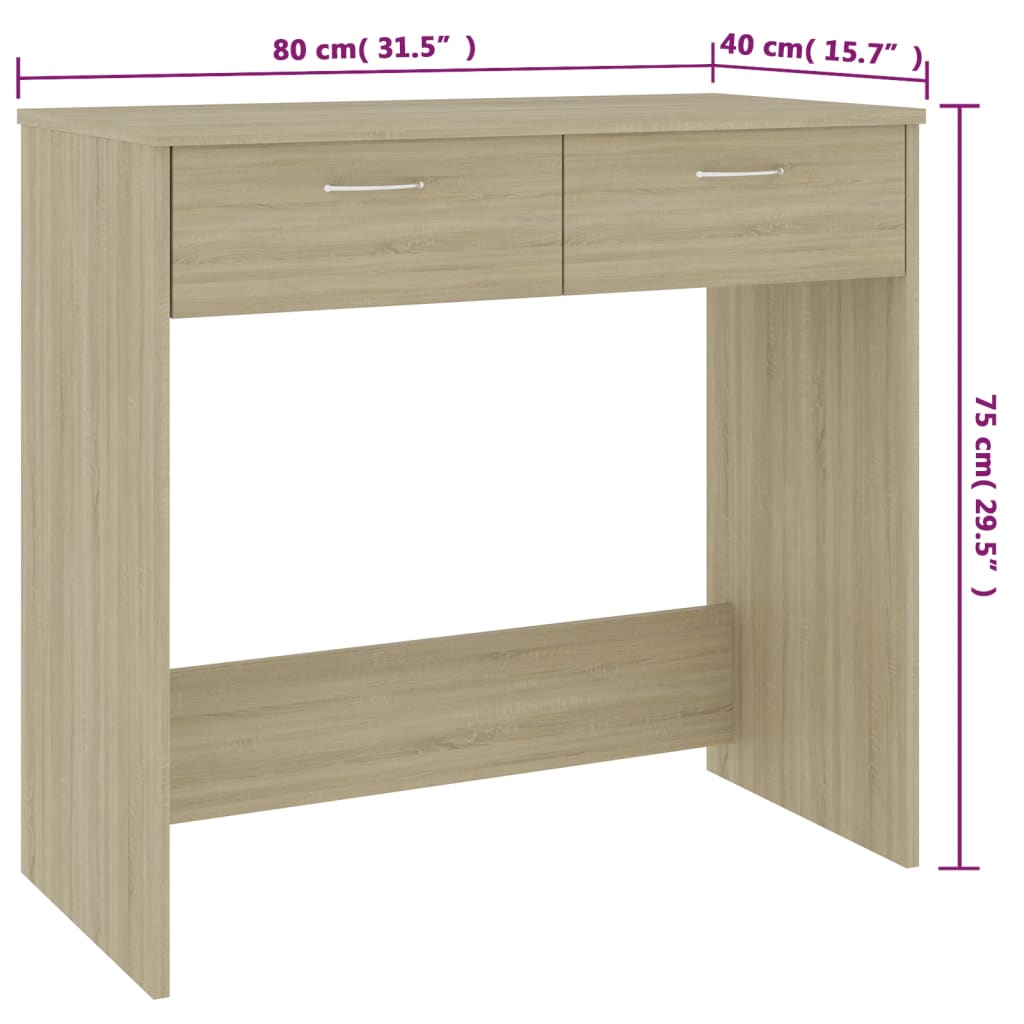 Desk Sonoma Oak 80x40x75 cm Wood Material