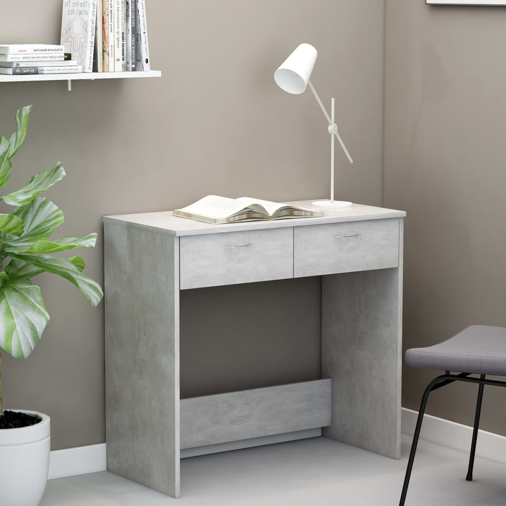 Desk Concrete Grey 80x40x75 cm Wood Material