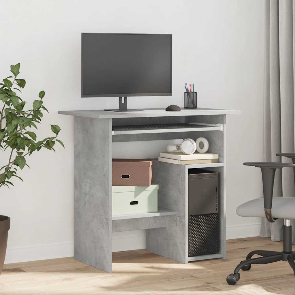 Desk Concrete Grey 80x45x74 cm Wood Material