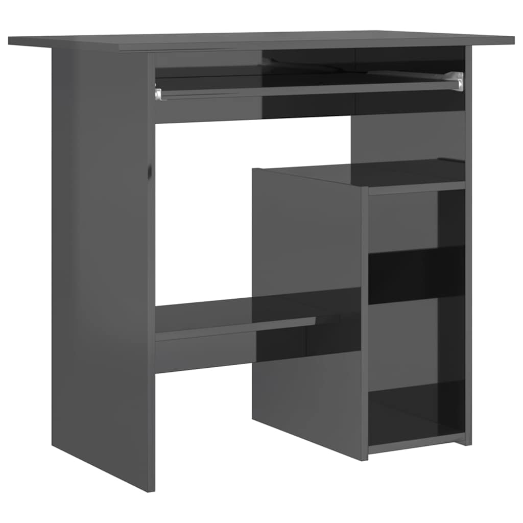 Schreibtisch Hochglanz-Grau 80x45x74 cm Holzwerkstoff