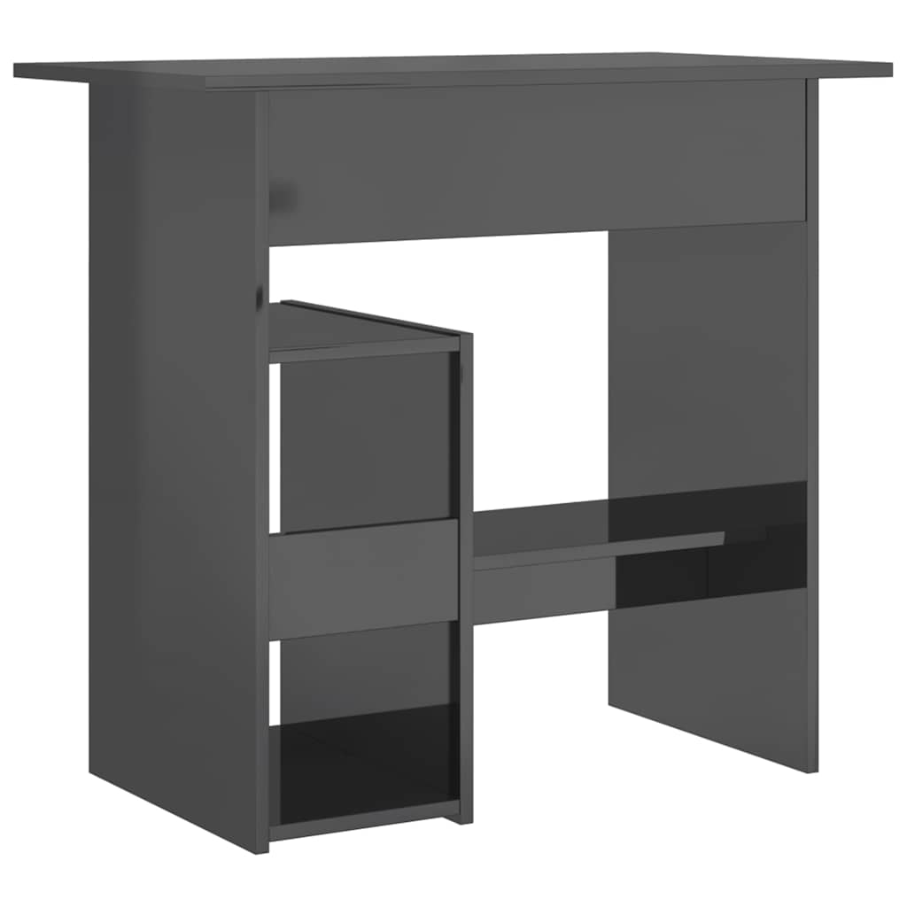 Schreibtisch Hochglanz-Grau 80x45x74 cm Holzwerkstoff