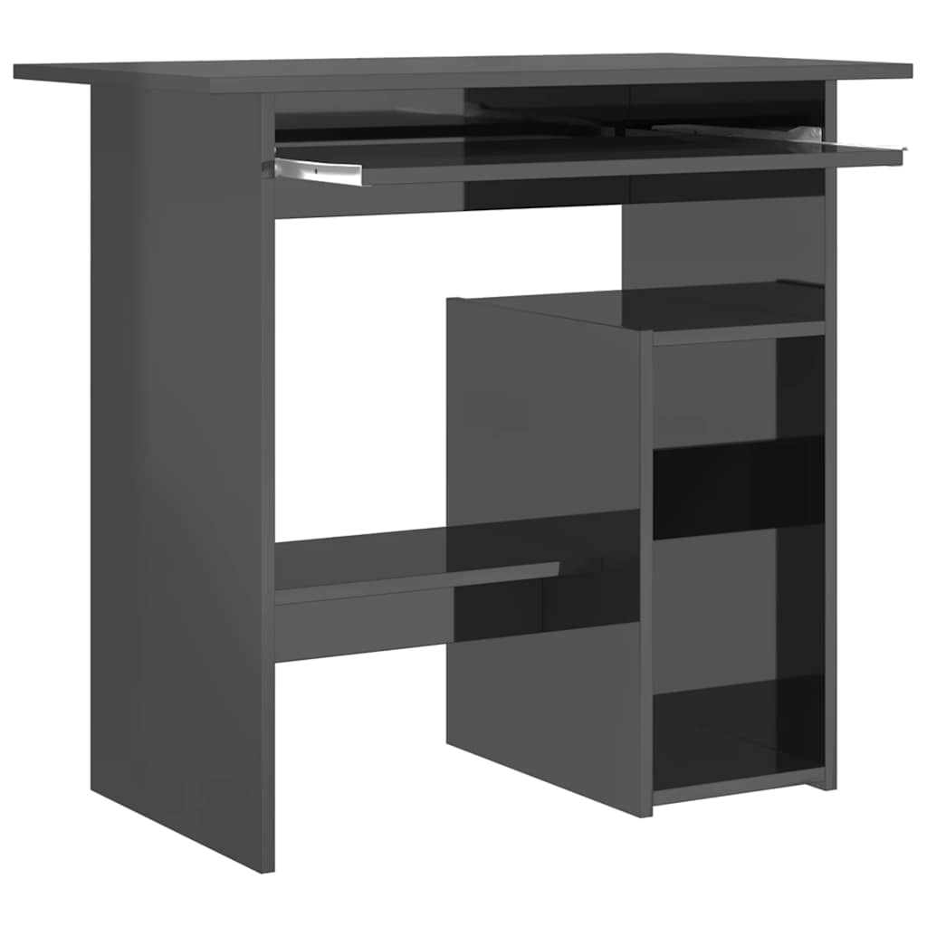 Schreibtisch Hochglanz-Grau 80x45x74 cm Holzwerkstoff