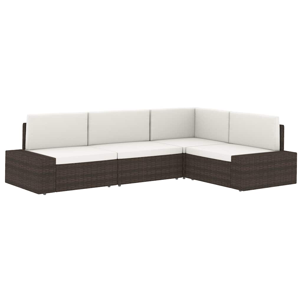 Modulares Sofa-Eckteil mit Armlehne (rechts) Poly Rattan Schwarz