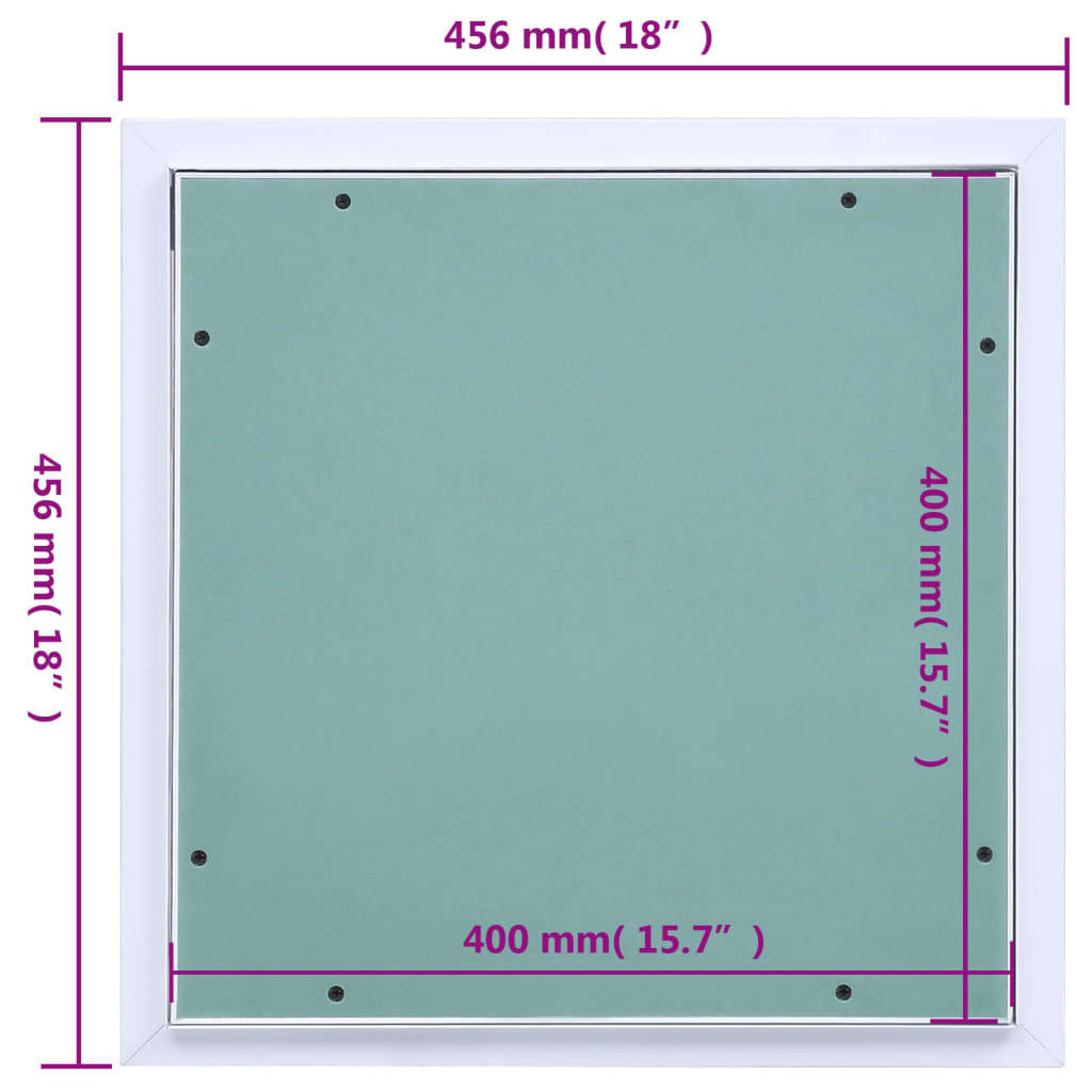 Revisionsklappe mit Aluminium-Rahmen und GK-Einlage 400x400 mm