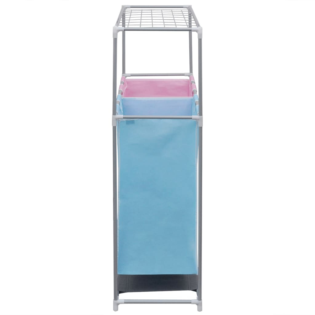 2-compartment laundry basket 2 pcs. with drying rack
