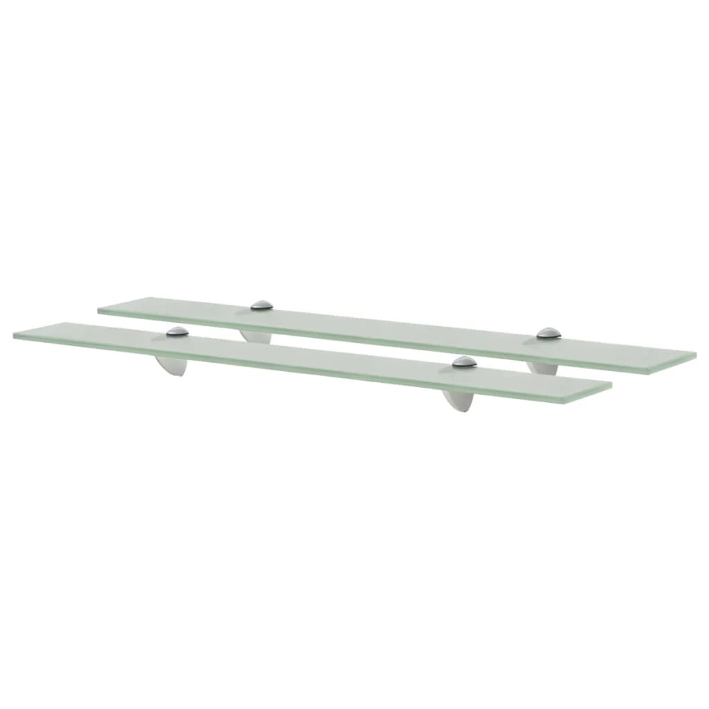 Étagères flottantes, lot de 2, verre 70 x 20 cm, épaisseur 8 mm