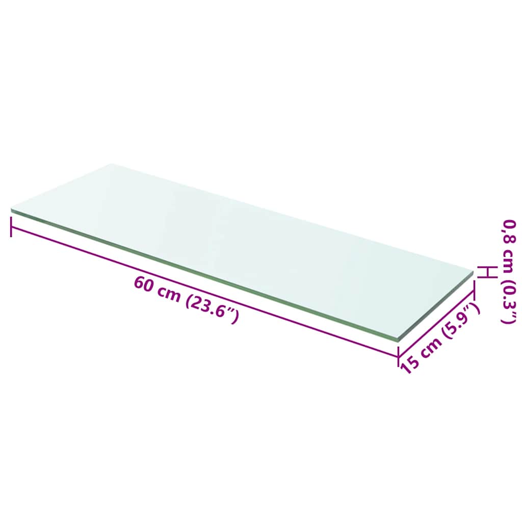 Regalböden 2 Stk. Glas Transparent 60x15 cm