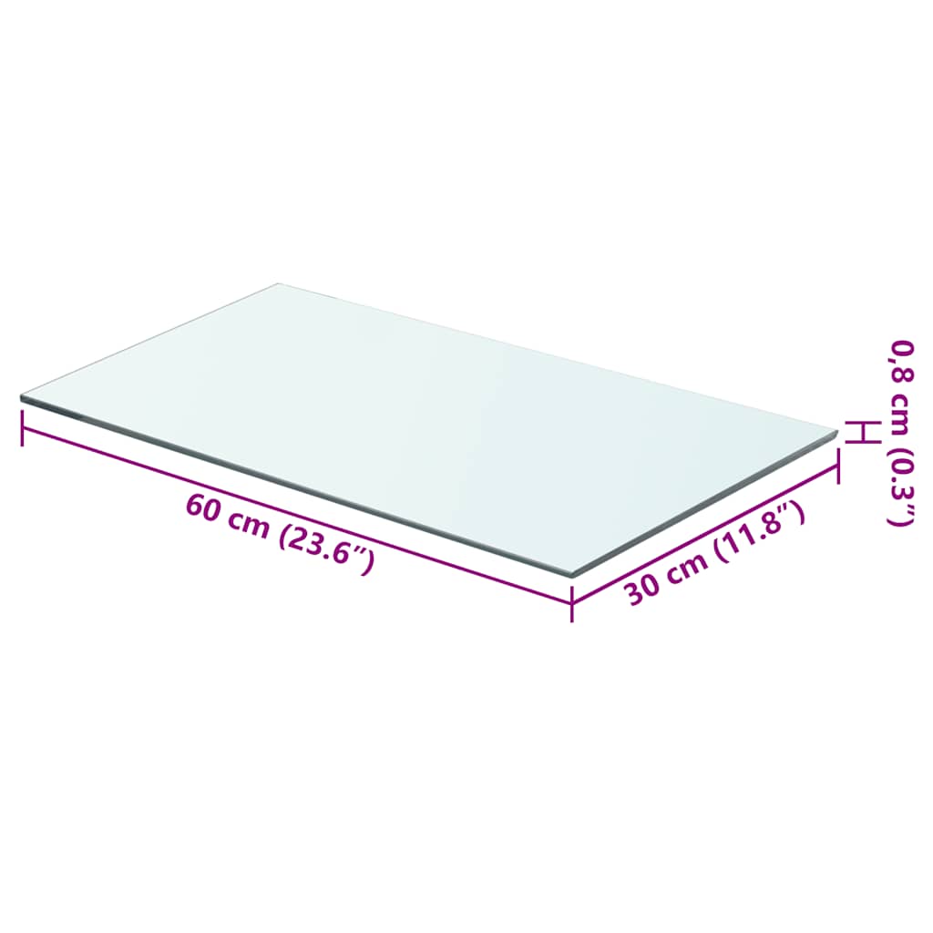 Regalböden 2 Stk. Glas Transparent 60 x 30 cm