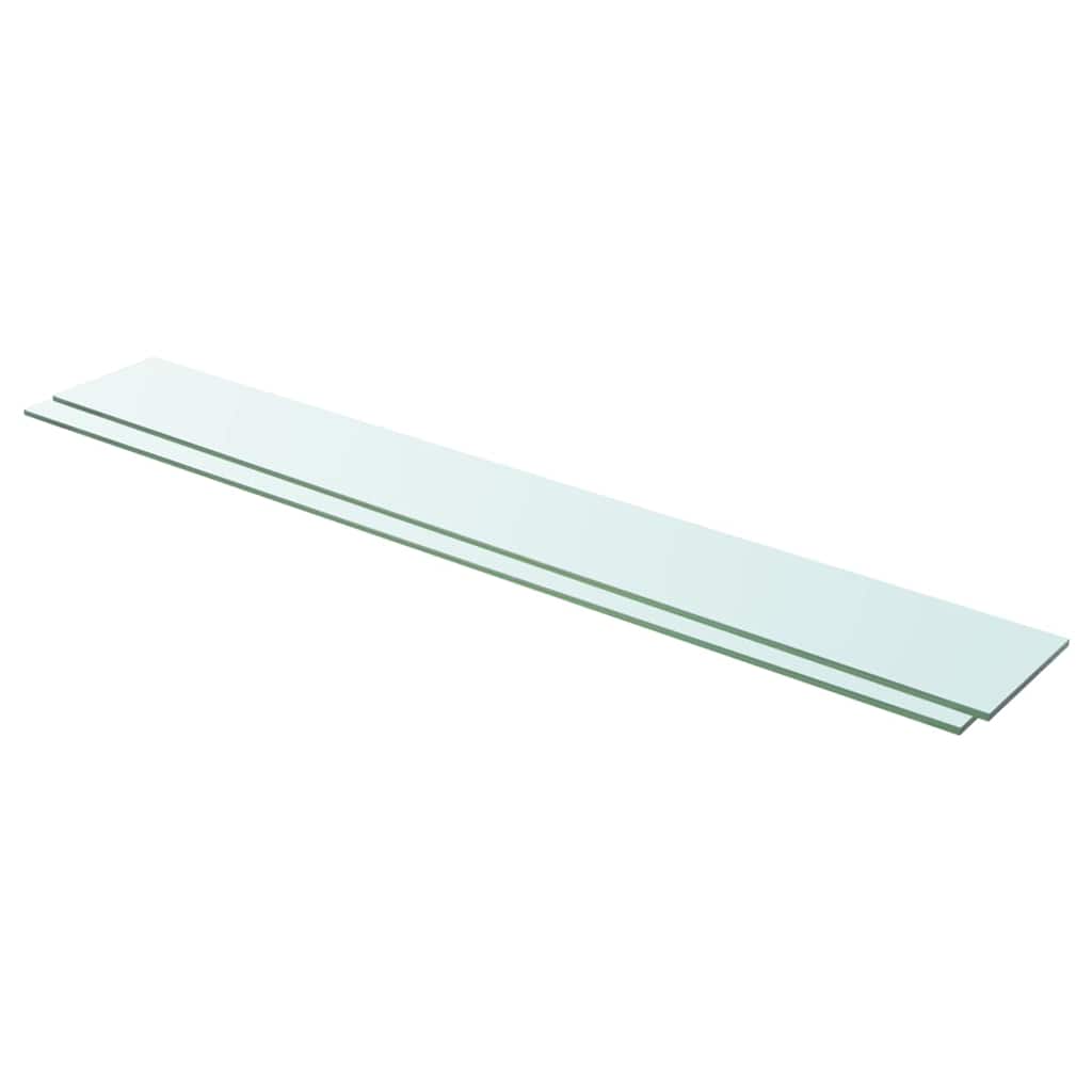 Étagères (2 pièces). Verre transparent, 110 x 15 cm.