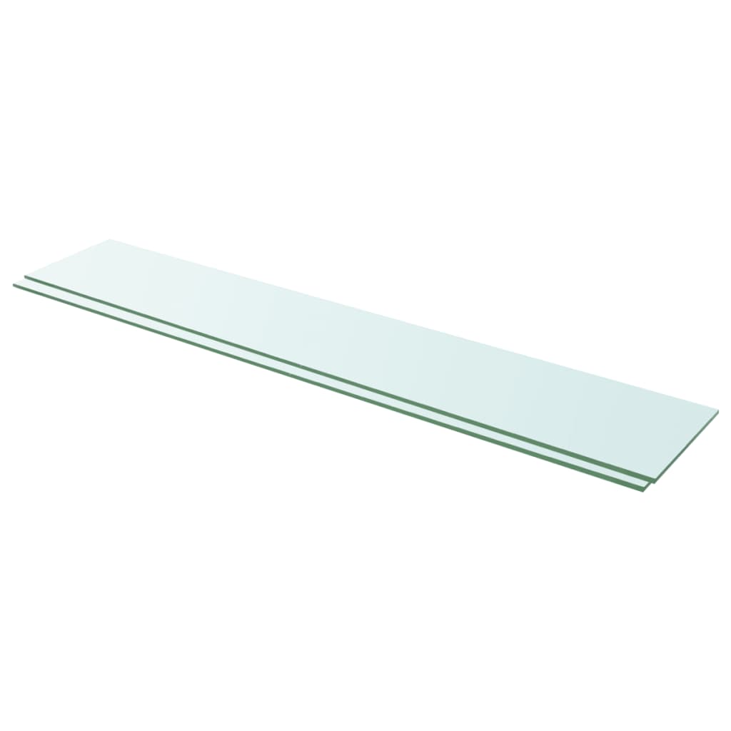 Étagères (2 pièces). Verre transparent, 110 x 20 cm.