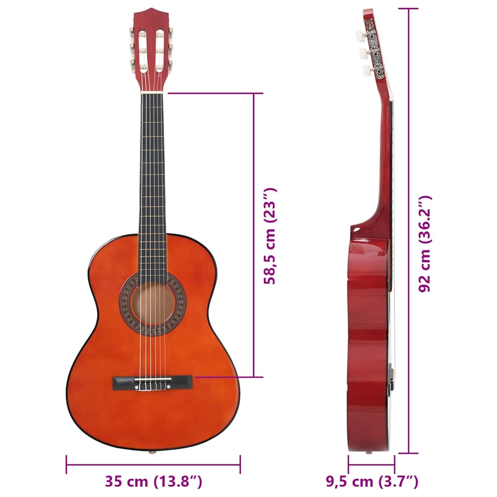 Klassische Gitarre für Anfänger und Kinder 3/4 36" Lindenholz
