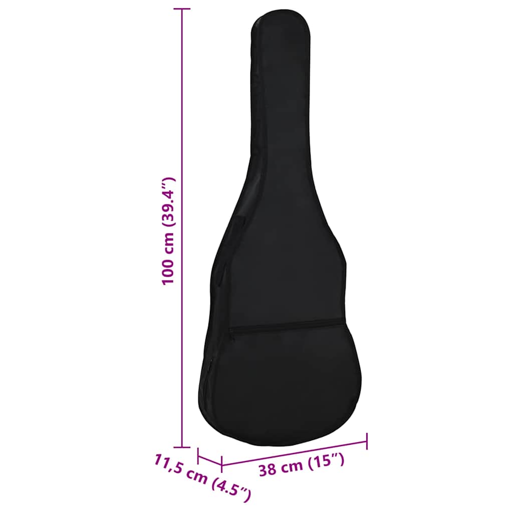 Gitarrentasche für 4/4 (39") Klassikgitarre Schwarz 100x37 cm Stoff