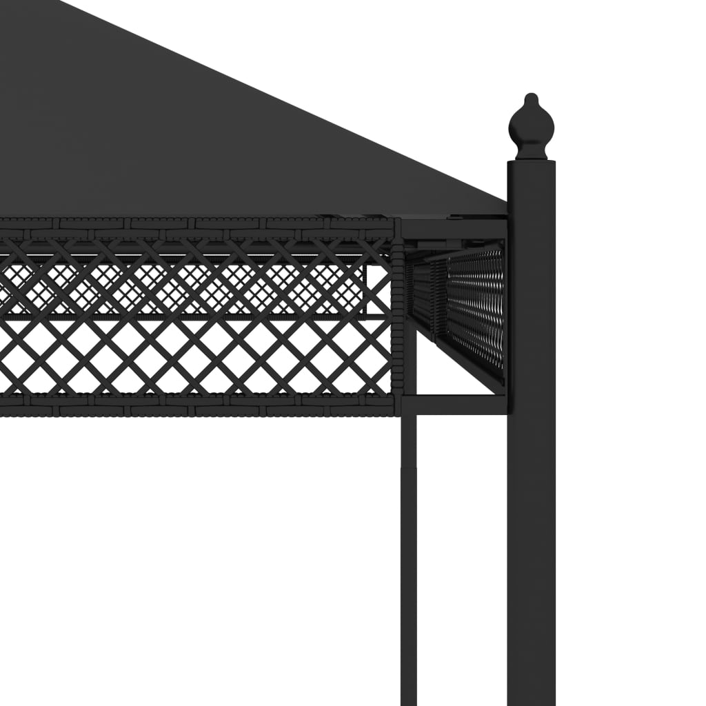 Pavillon mit Vorhängen 3,5x3,5x3,1 m Anthrazit