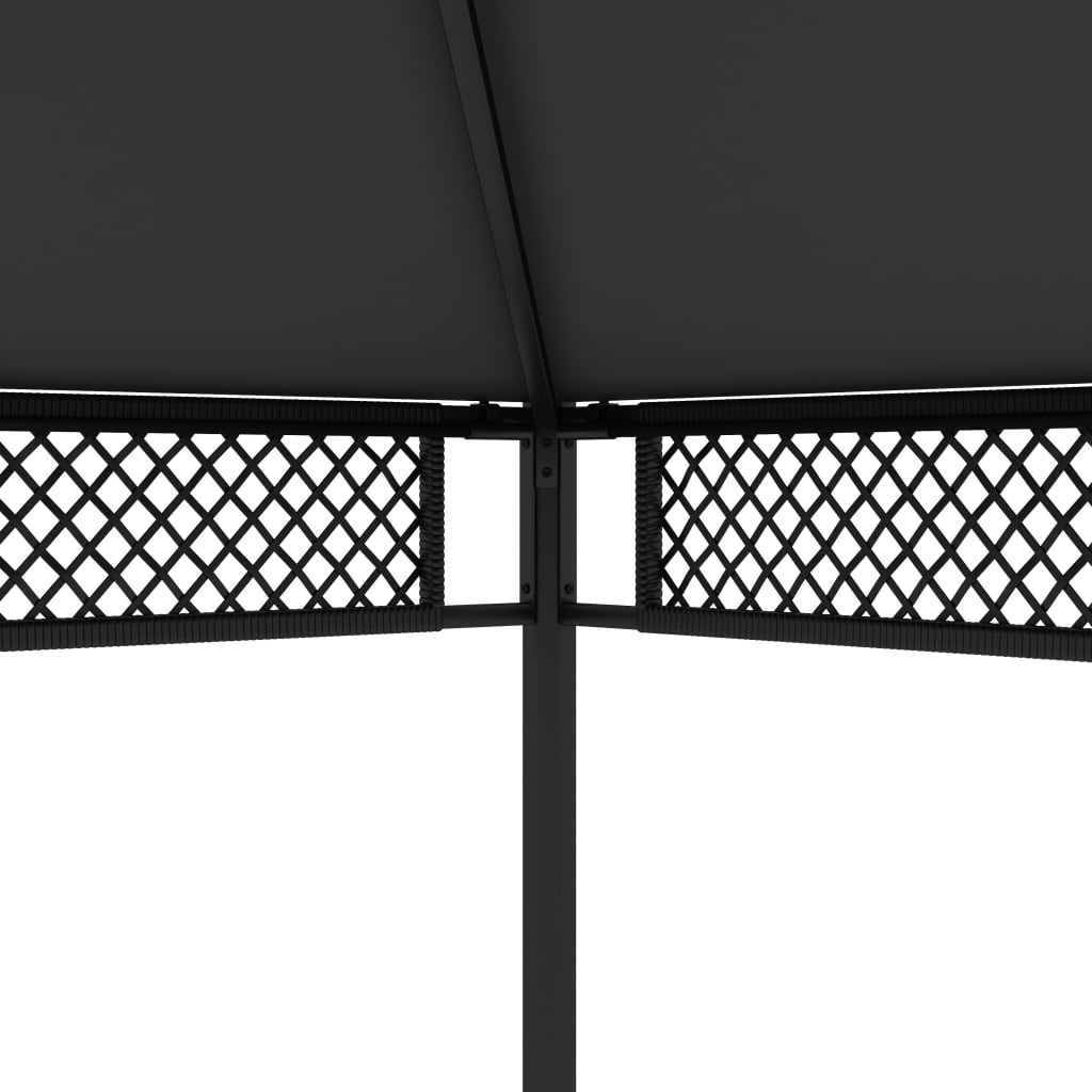 Pavillon mit Vorhängen 3,5x3,5x3,1 m Anthrazit