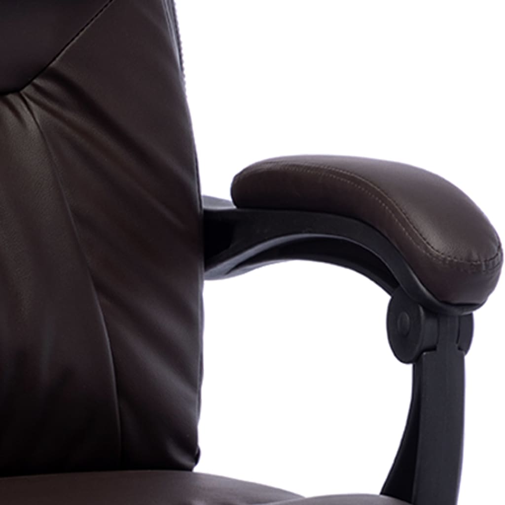 Fauteuil de bureau massant en simili cuir marron