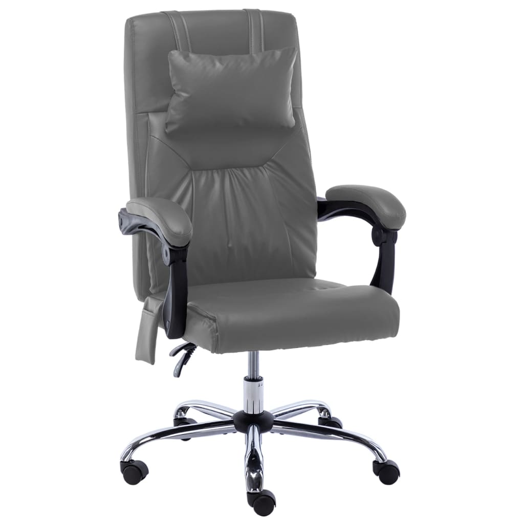 Fauteuil de bureau massant en cuir artificiel anthracite