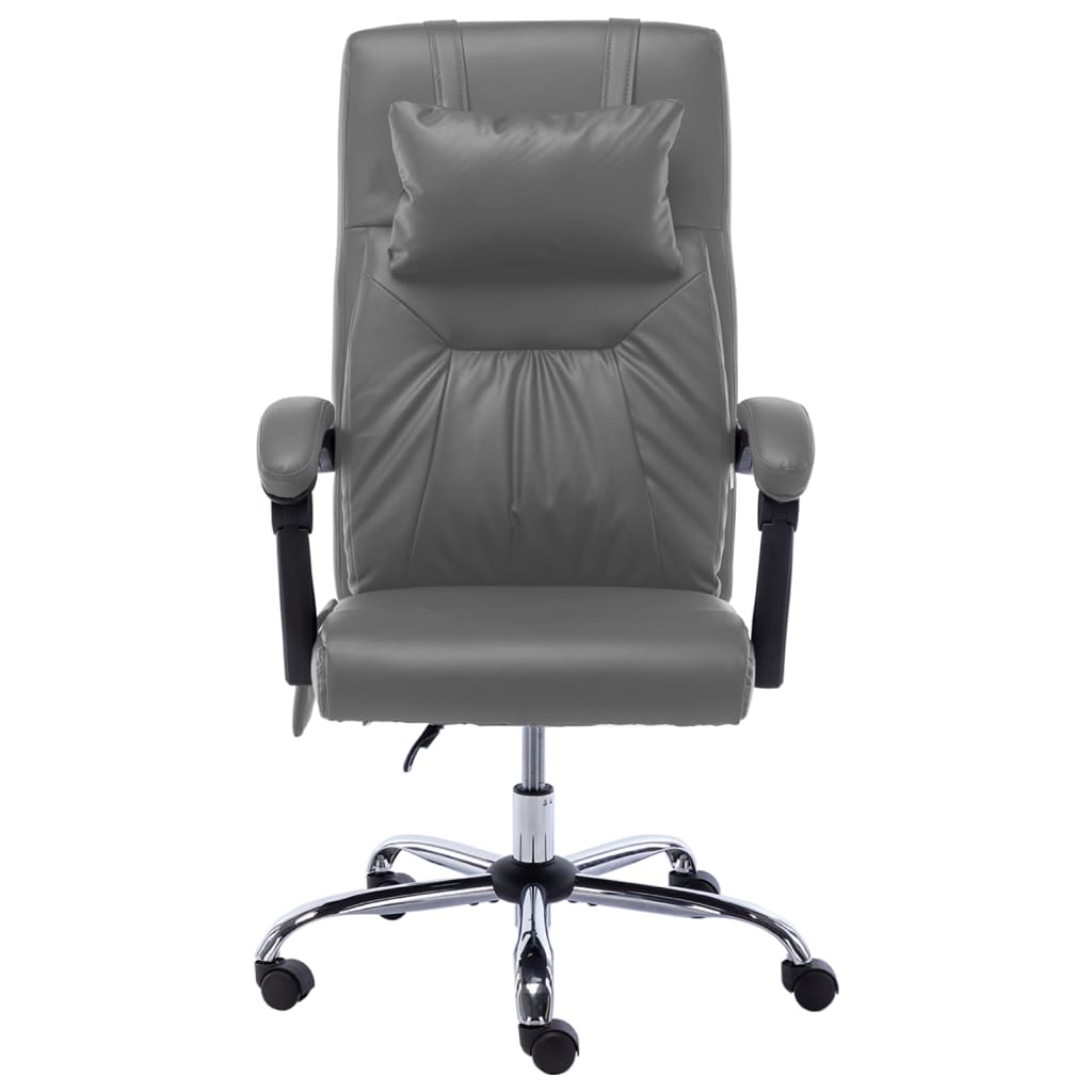 Fauteuil de bureau massant en cuir artificiel anthracite