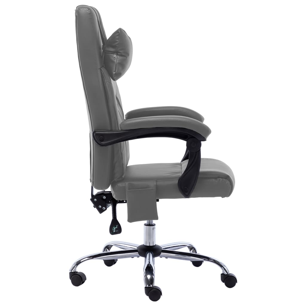 Fauteuil de bureau massant en cuir artificiel anthracite
