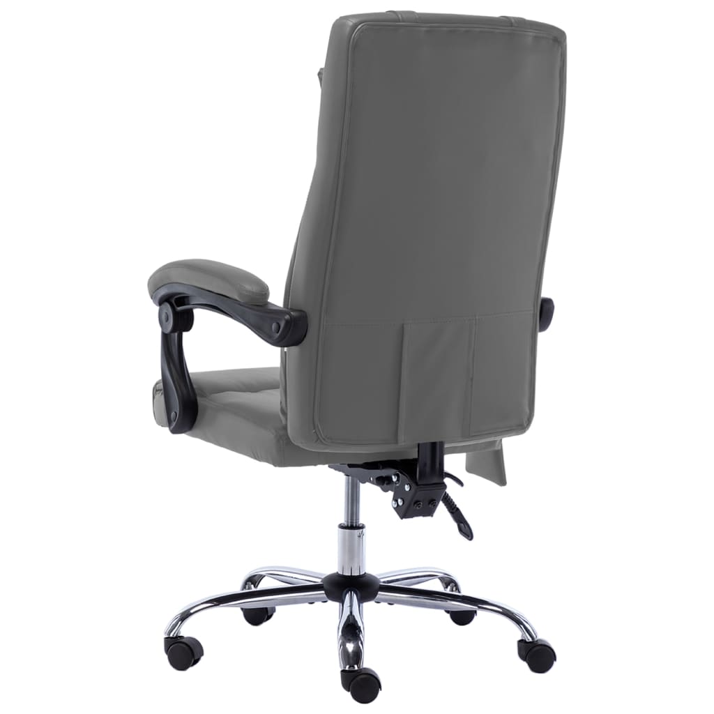 Fauteuil de bureau massant en cuir artificiel anthracite