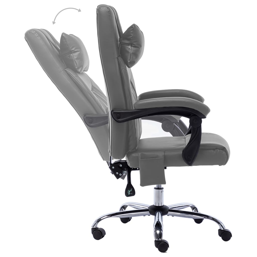 Fauteuil de bureau massant en cuir artificiel anthracite