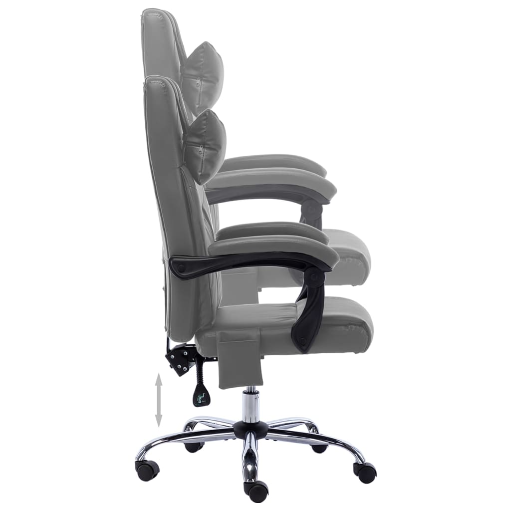 Fauteuil de bureau massant en cuir artificiel anthracite