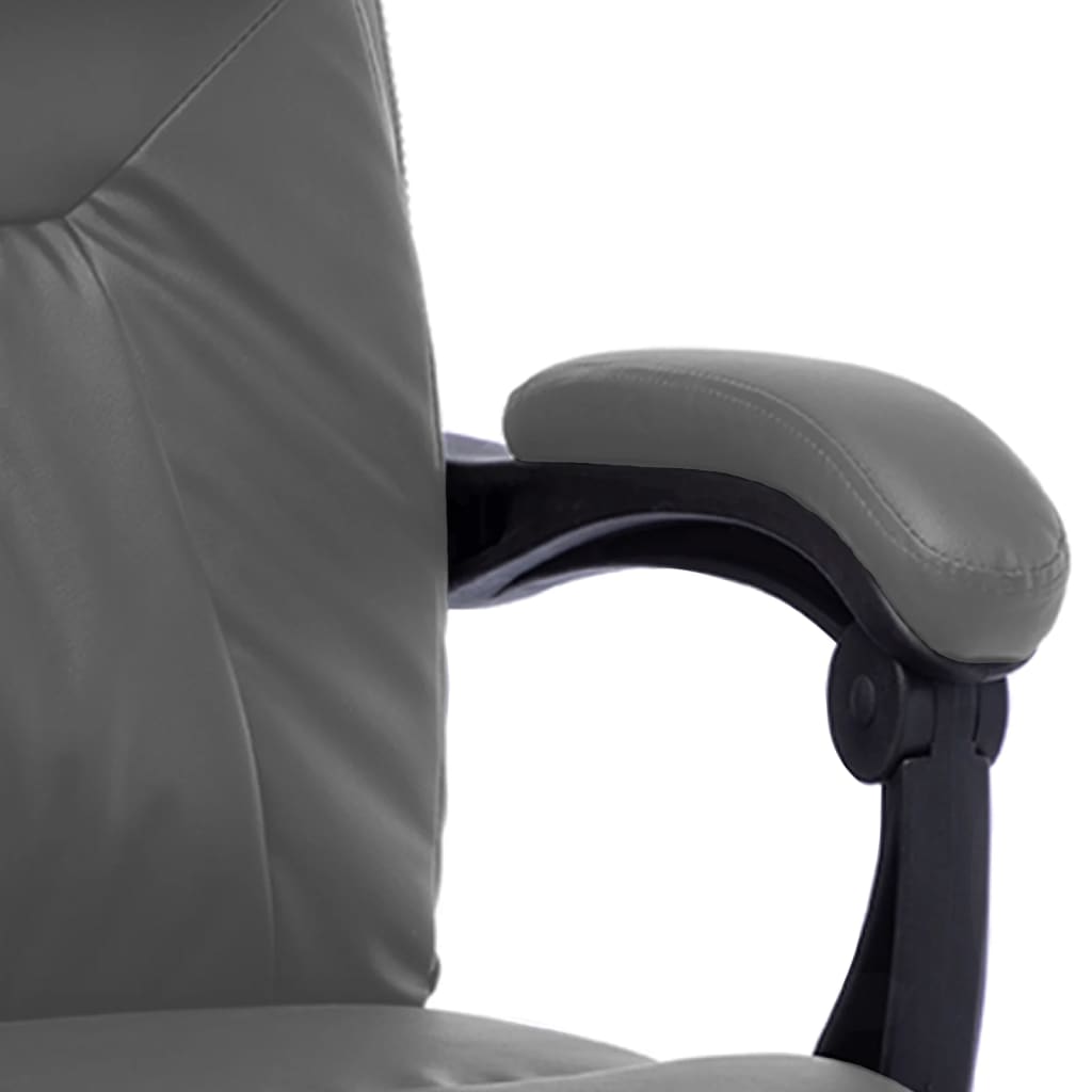 Fauteuil de bureau massant en cuir artificiel anthracite
