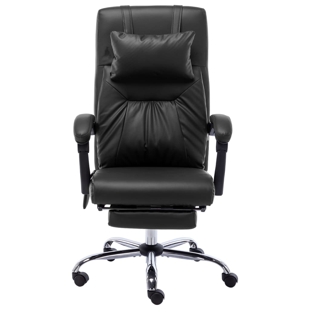 Fauteuil de bureau massant en similicuir noir