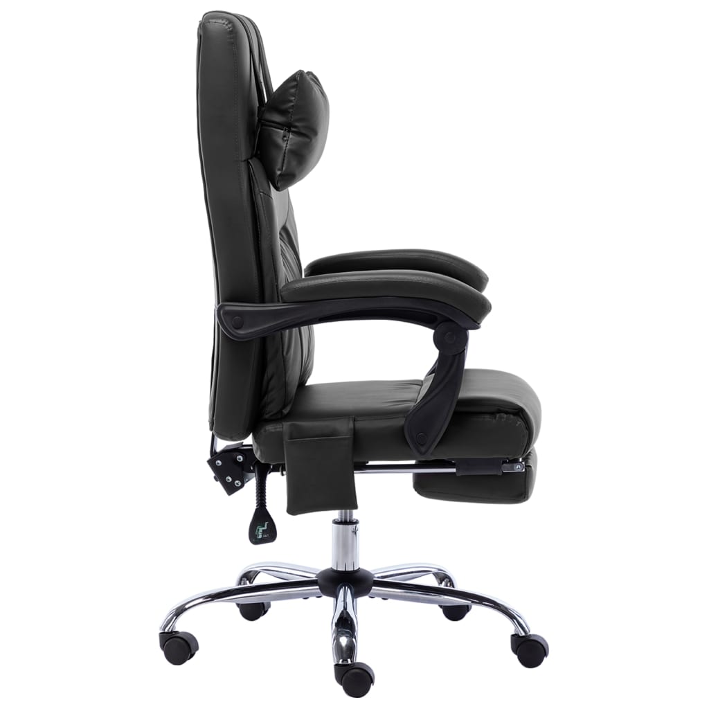Fauteuil de bureau massant en similicuir noir