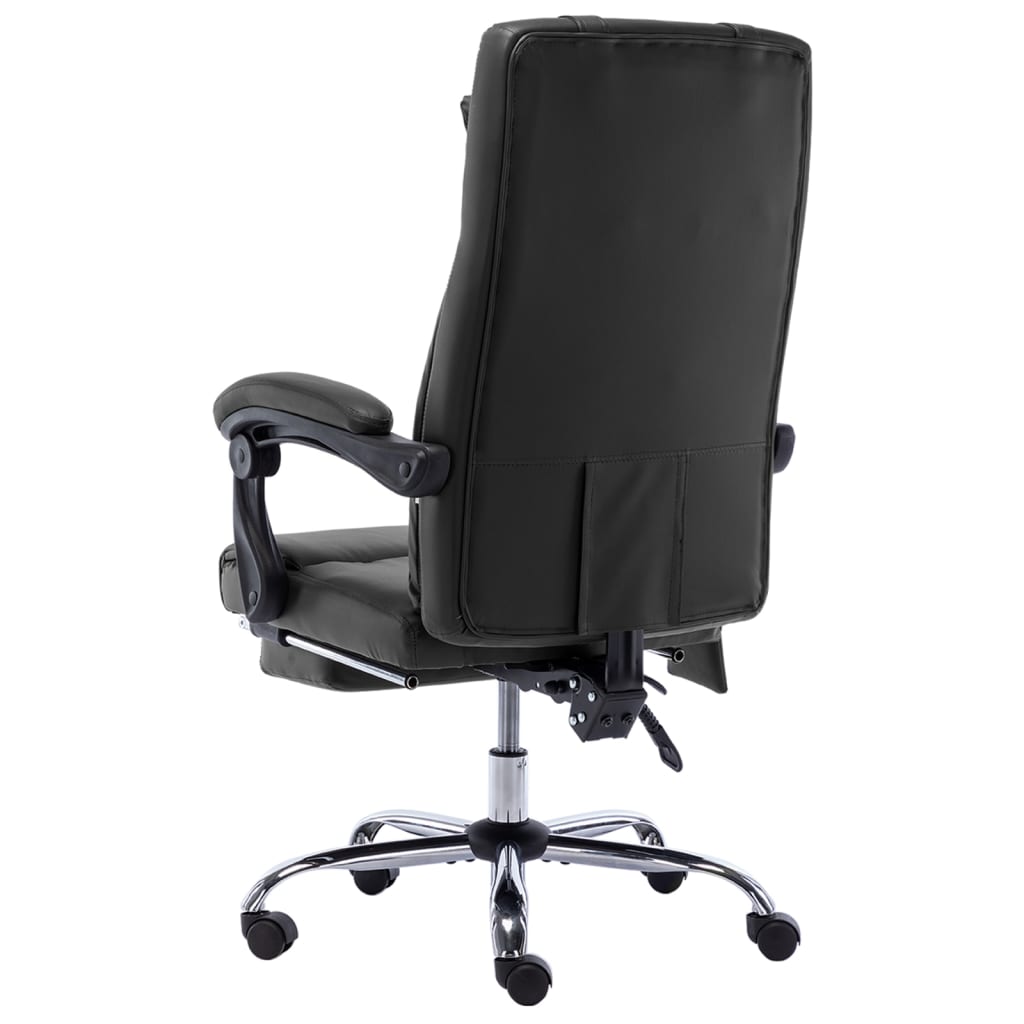 Fauteuil de bureau massant en similicuir noir