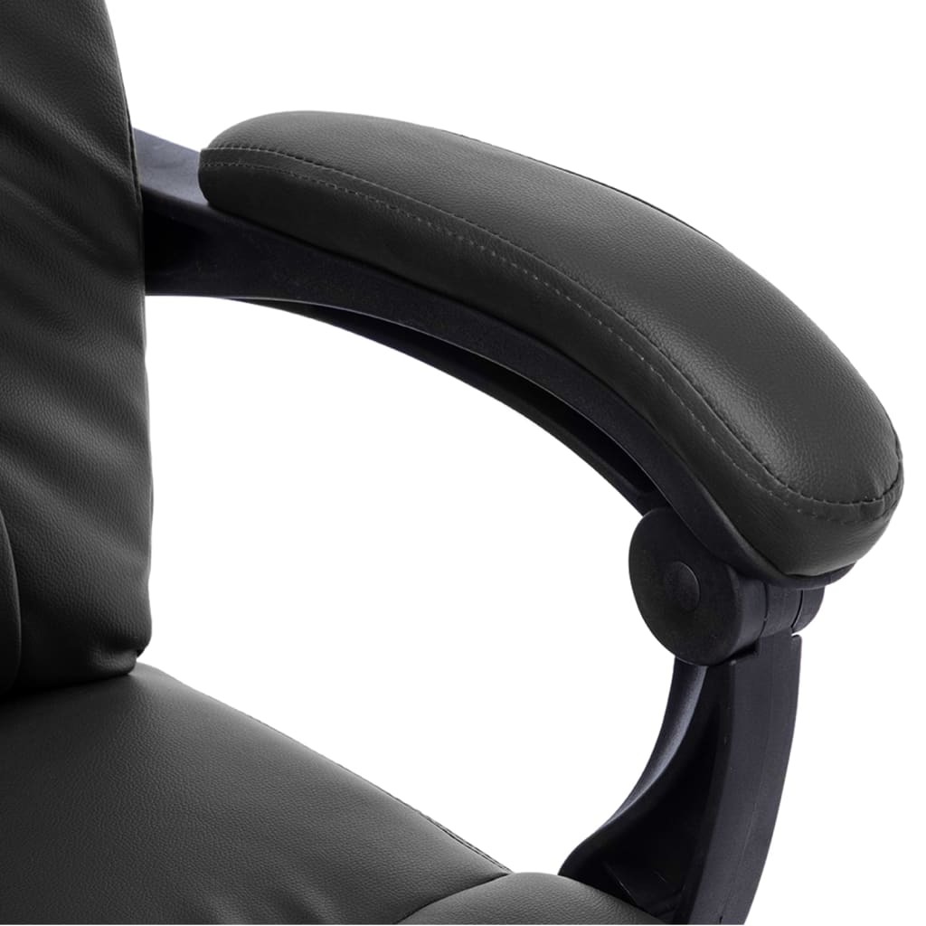 Fauteuil de bureau massant en similicuir noir
