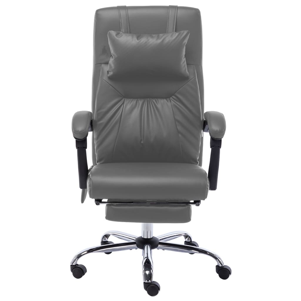 Fauteuil de bureau massant en cuir artificiel anthracite