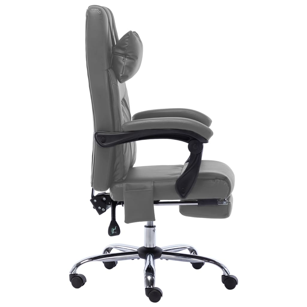 Fauteuil de bureau massant en cuir artificiel anthracite