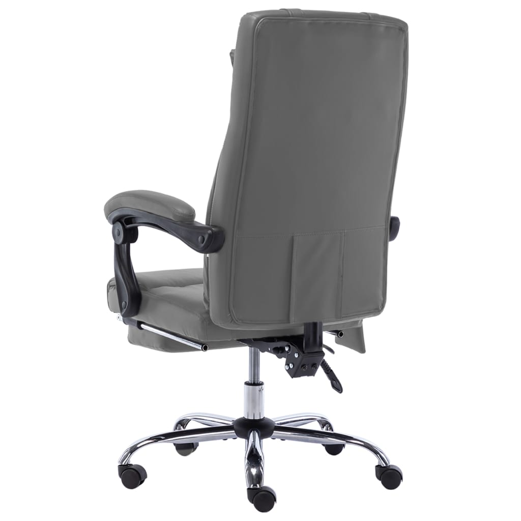 Fauteuil de bureau massant en cuir artificiel anthracite