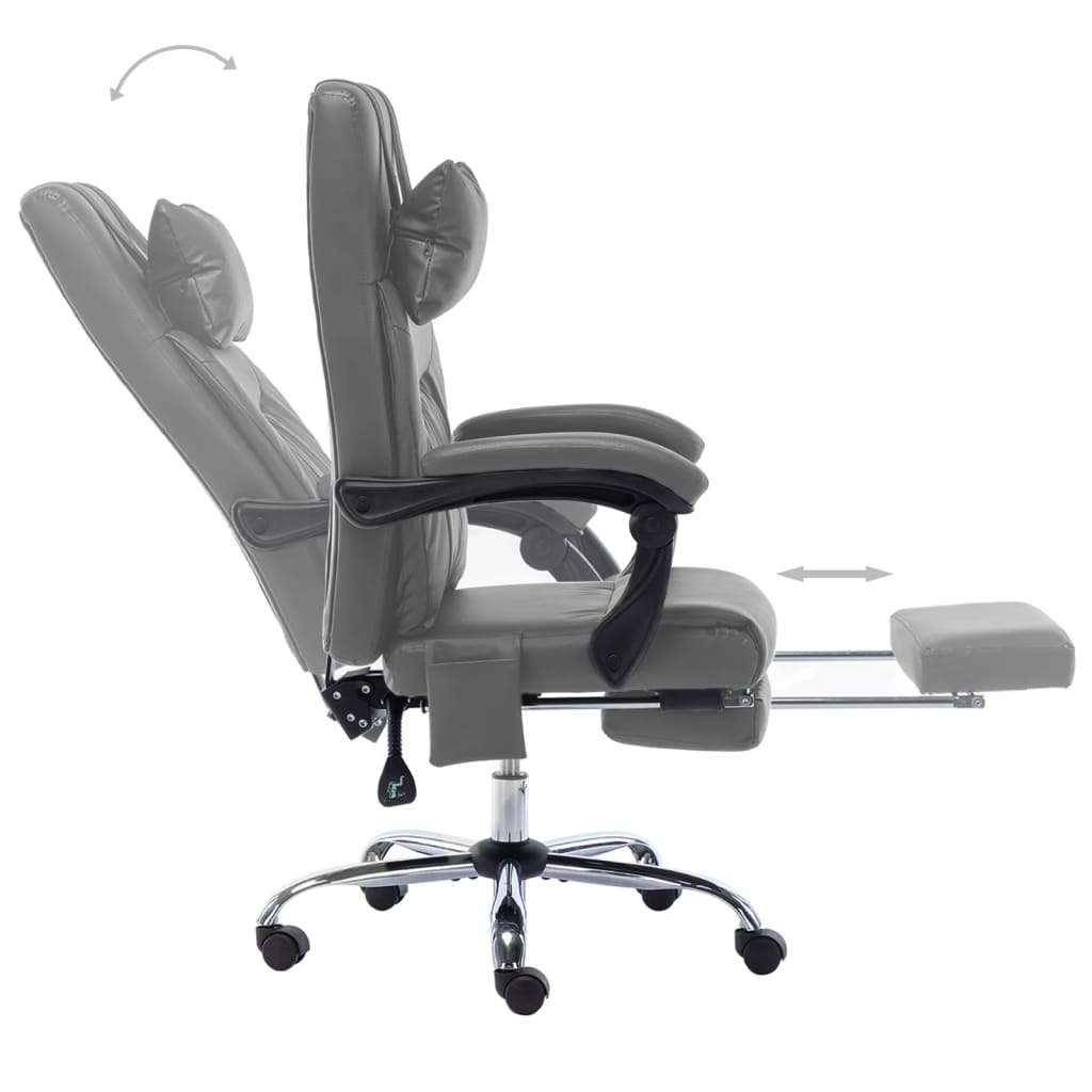 Fauteuil de bureau massant en cuir artificiel anthracite