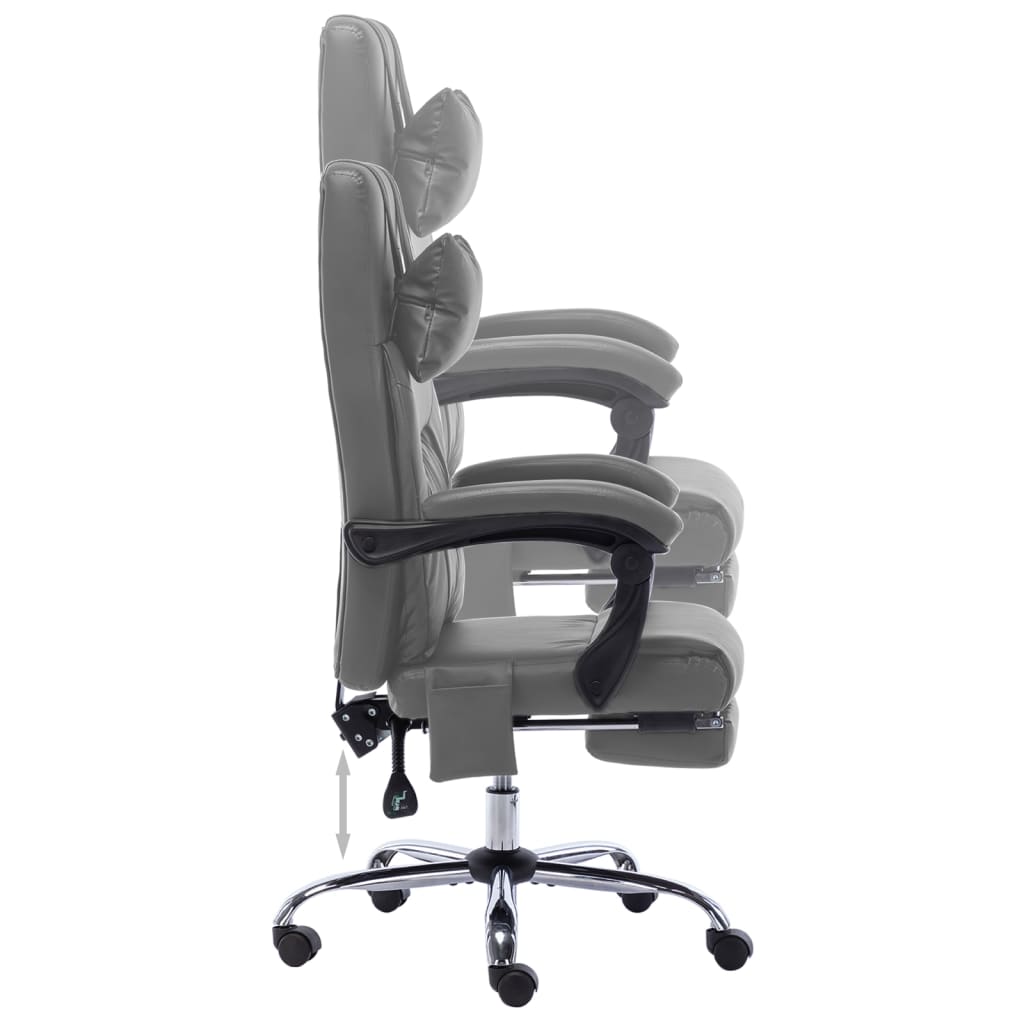 Fauteuil de bureau massant en cuir artificiel anthracite