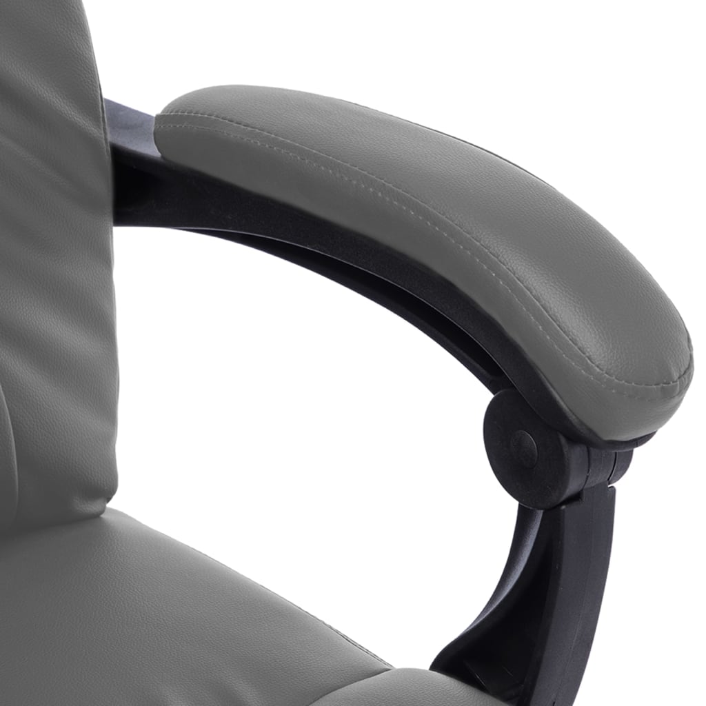 Fauteuil de bureau massant en cuir artificiel anthracite