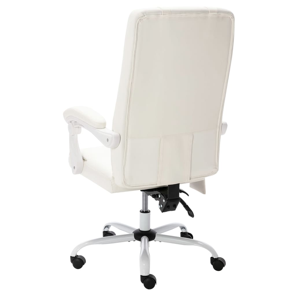 Massage-Bürostuhl Weiß Kunstleder