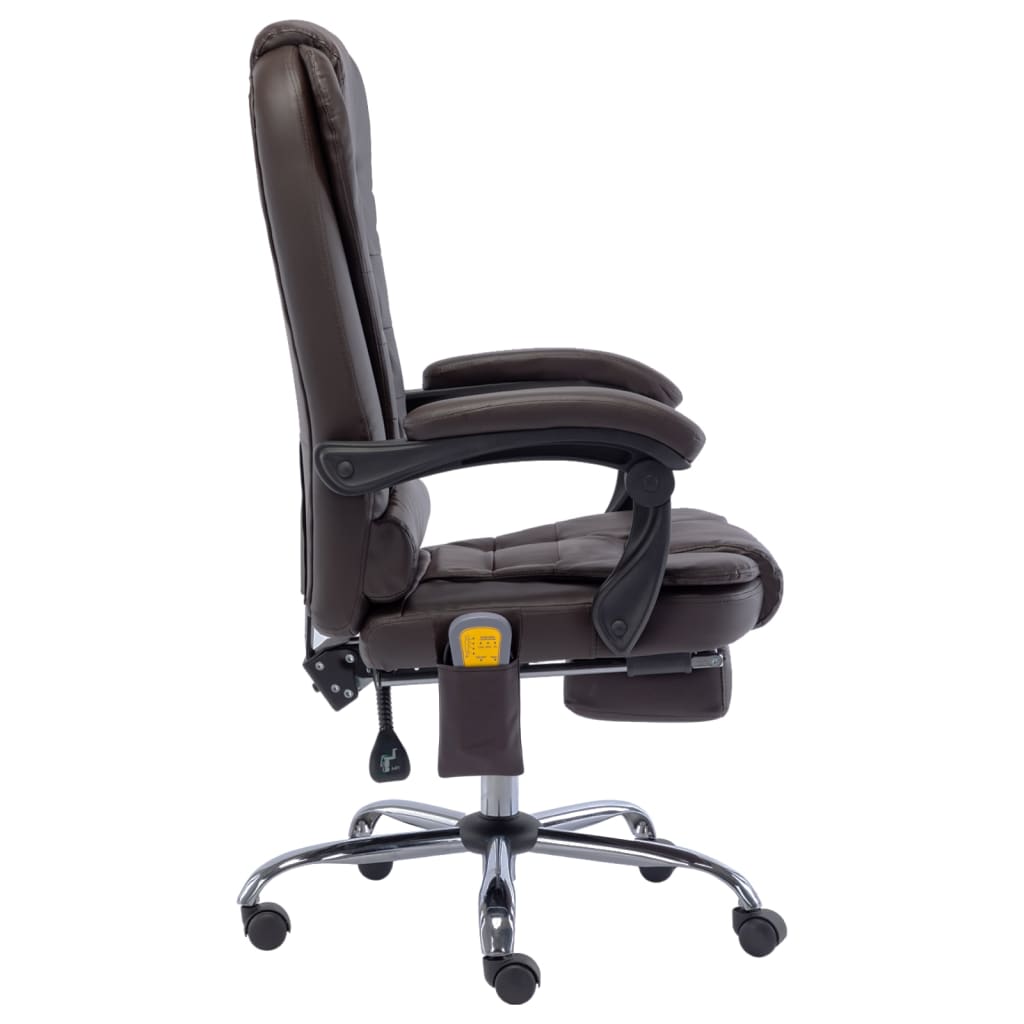Massage-Bürostuhl Braun Kunstleder