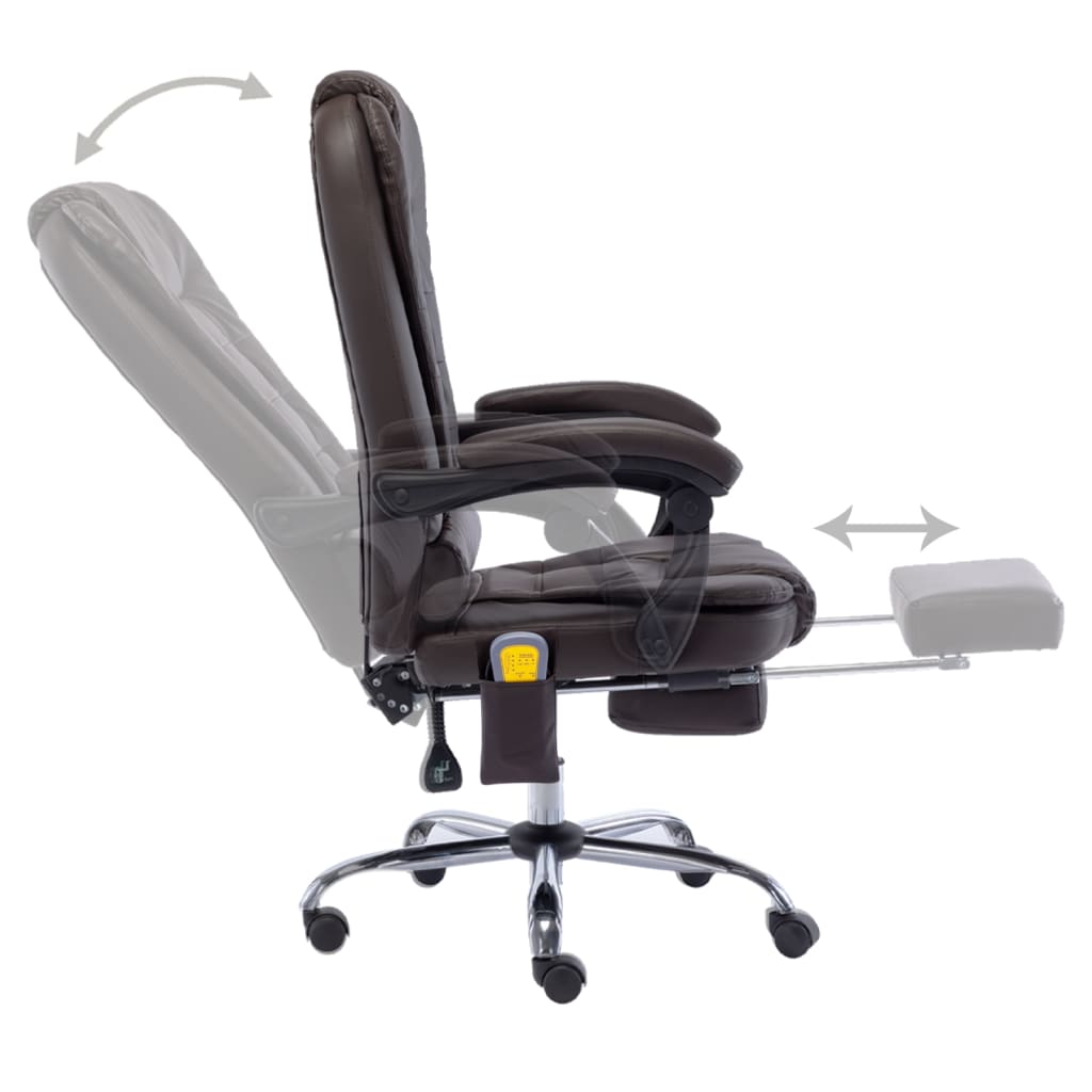 Massage-Bürostuhl Braun Kunstleder