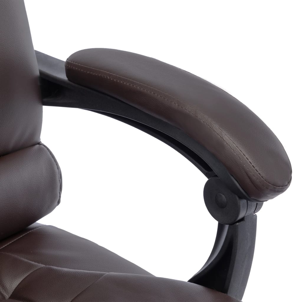 Massage-Bürostuhl Braun Kunstleder