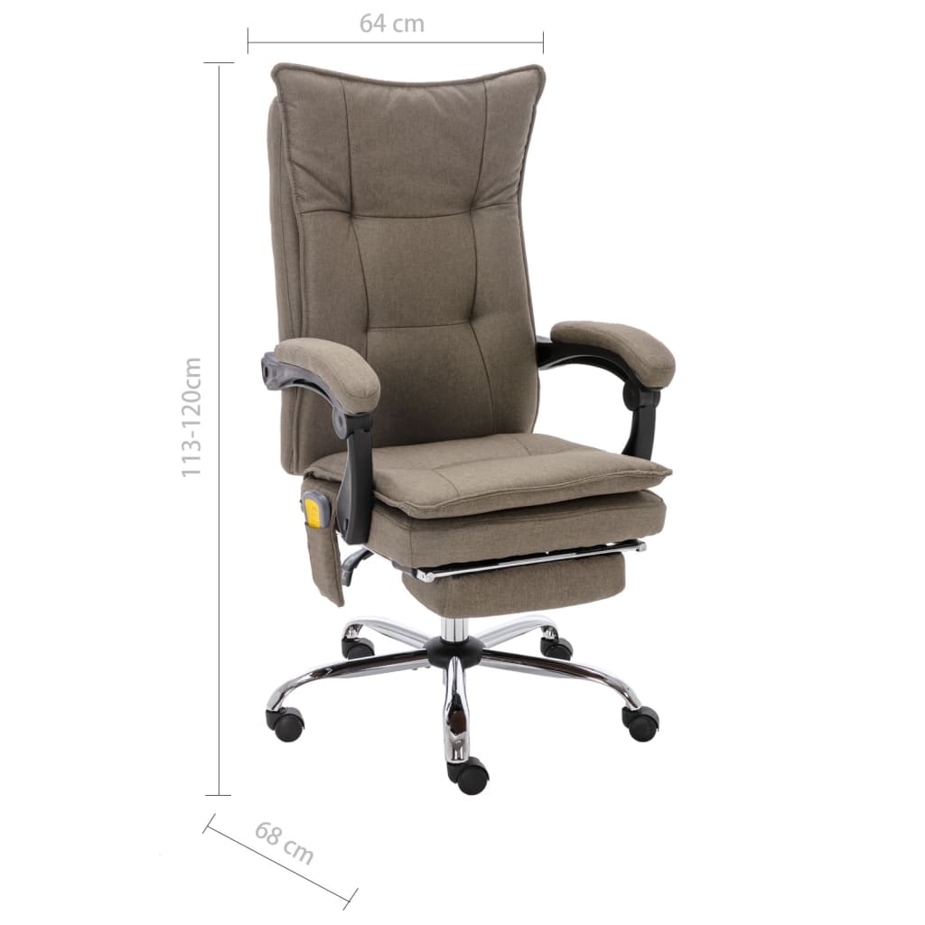 Massage-Bürostuhl Taupe Stoff