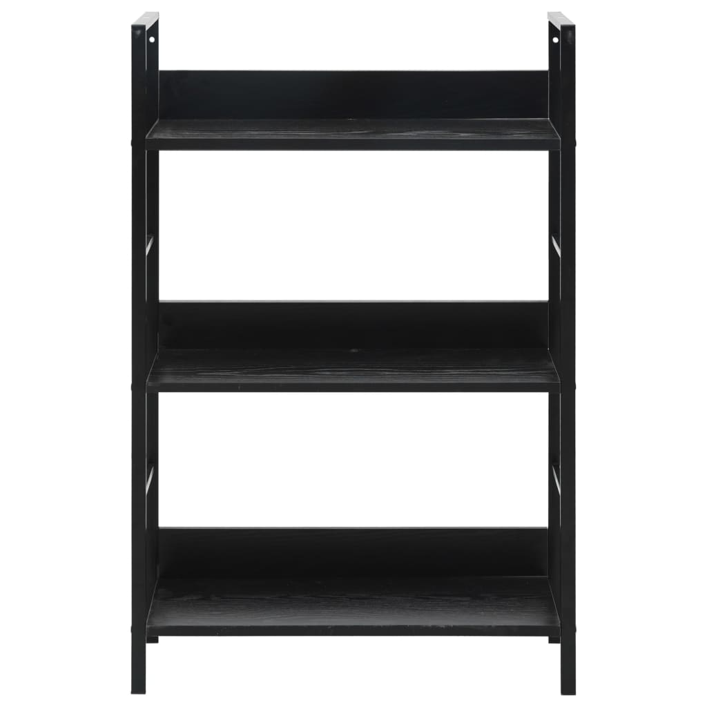 Bibliothèque 3 étagères Noir 60×27,6×90,5 cm matériau bois